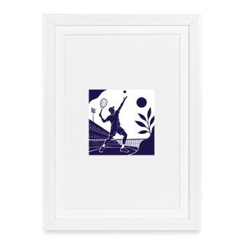 TENNIS WORLD - bg tennis AI généré - Affiche encadrée (27 × 37 cm) - blanc - Devant