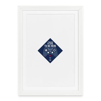 Pause Controller Herz - Gerahmtes Poster (27 × 37 cm) - Weiß - Vorne