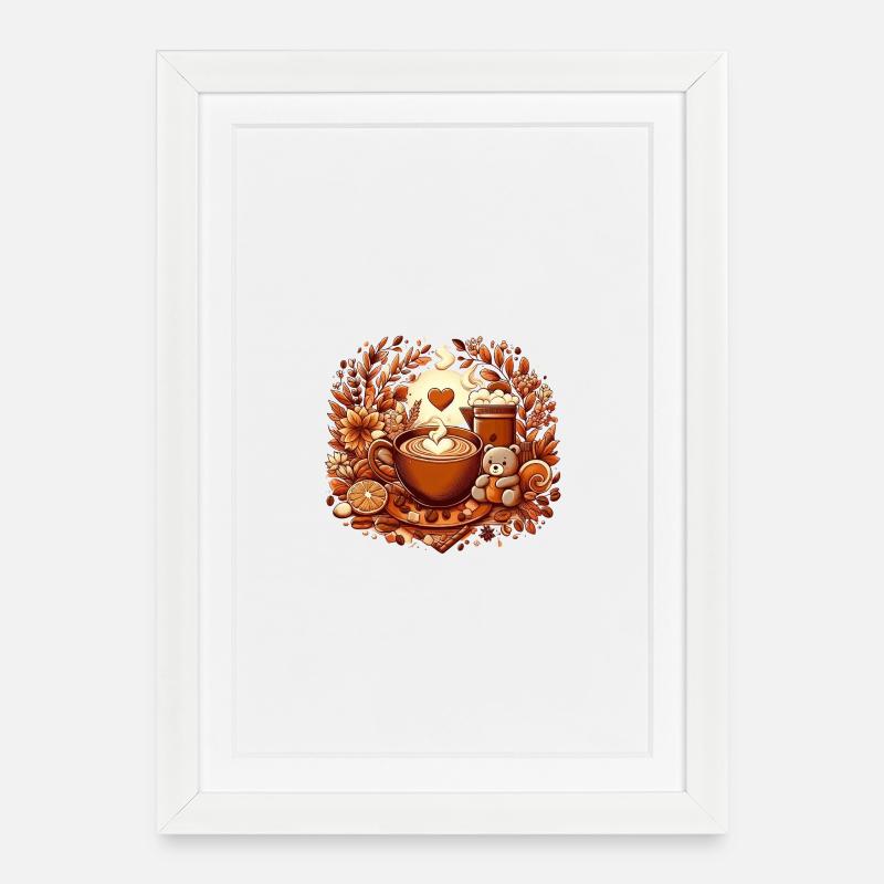 Amateur de café - Affiche encadrée (27 × 37 cm) - blanc