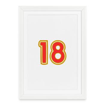 18. 18 ANS. 18e ANNIVERSAIRE. ANNIVERSAIRE 18 ANS. - Affiche encadrée (27 × 37 cm) - blanc - Devant