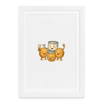 Lait concentré avec biscuits aux noix - Affiche encadrée (27 × 37 cm) - blanc - Devant