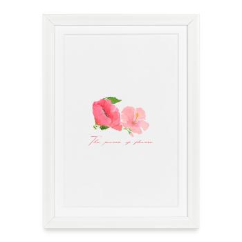 Sweet Blossom Motif Pink Red Mother's Day Flower Power - Framed poster (27 × 37 cm) - white - Front