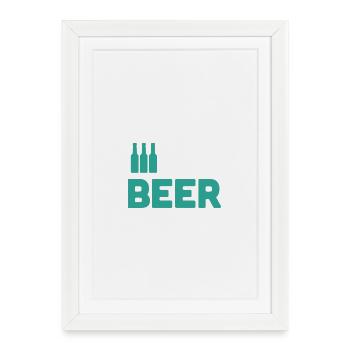 Amateurs de bière - Affiche encadrée (27 × 37 cm) - blanc - Devant