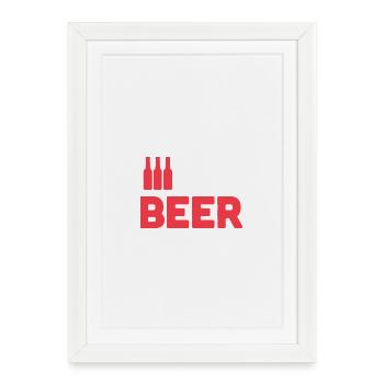 Amateurs de bière - Affiche encadrée (27 × 37 cm) - blanc - Devant