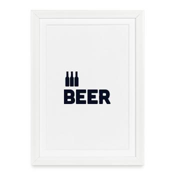 Amateurs de bière - Affiche encadrée (27 × 37 cm) - blanc - Devant