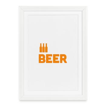 Amateurs de bière - Affiche encadrée (27 × 37 cm) - blanc - Devant