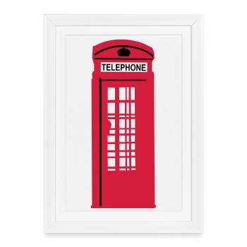 phone_box_1 - Affiche encadrée (27 × 37 cm) - blanc - Devant