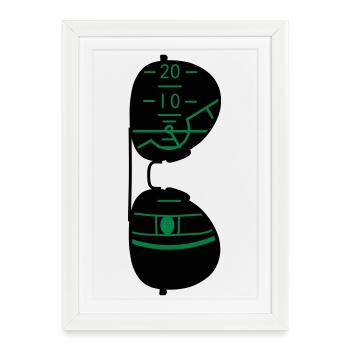 pilot glasses - Framed poster (27 × 37 cm) - white - Front