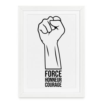 Force Honneur Courage - Affiche encadrée (27 × 37 cm) - blanc - Devant