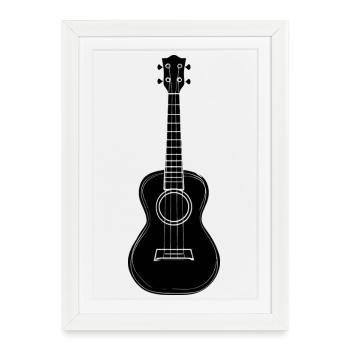 Ukulele Sketch - Framed poster (27 × 37 cm) - white - Front