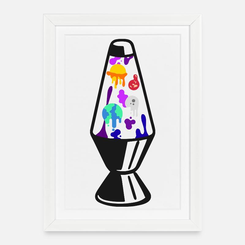 Universe Lavalamp Universum Lavalampe - Gerahmtes Poster (27 × 37 cm) - Weiß