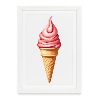 Glace - Affiche encadrée (27 × 37 cm) - blanc - Devant