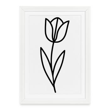 Aperçu printanier des fleurs de tulipe - Affiche encadrée (27 × 37 cm) - blanc - Devant