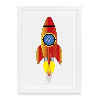 Fusée - Affiche encadrée (27 × 37 cm) - blanc - Devant