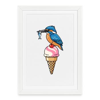kingfishers - Framed poster (27 × 37 cm) - white - Front