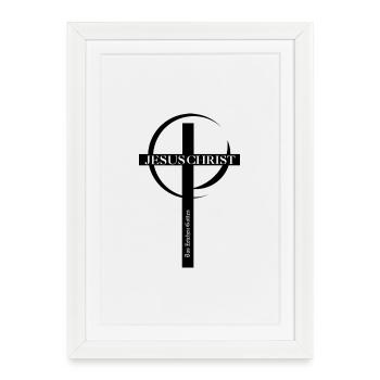 Logo de lettres capitales Jésus-Christ - Affiche encadrée (27 × 37 cm) - blanc - Devant