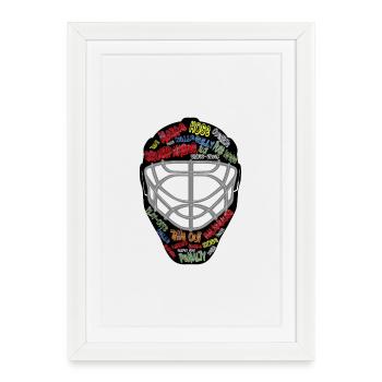 Ice hockey, goalie mask, mask - Framed poster (27 × 37 cm) - white - Front