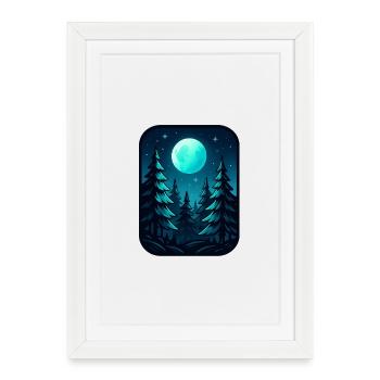 Moonlight Pines - Framed poster (27 × 37 cm) - white - Front