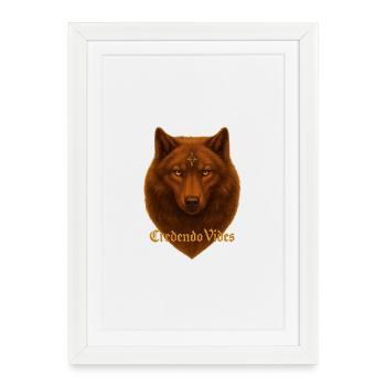 Empty Credendo Wolf - Framed poster (27 × 37 cm) - white - Front