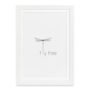 Silhouette lumineuse de libellule - Affiche encadrée (27 × 37 cm) - blanc - Devant