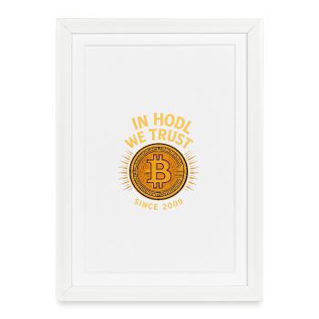 Conception de l’emblème Bitcoin Trust - Affiche encadrée (27 × 37 cm) - blanc - Devant