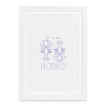 Homard Duo Illustré - Affiche encadrée (27 × 37 cm) - blanc - Devant