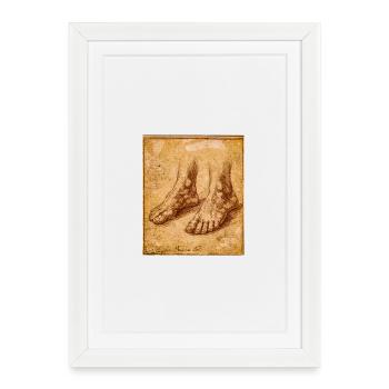 Dessin de pieds anciens - Affiche encadrée (27 × 37 cm) - blanc - Devant