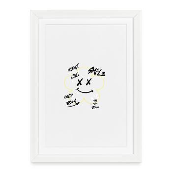 Urban Flower - Streetwear- Imprimé-noir - Affiche encadrée (27 × 37 cm) - blanc - Devant