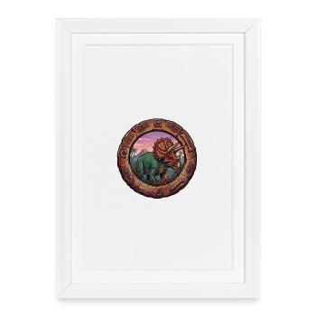 Triceratops in the fossil ring - Framed poster (27 × 37 cm) - white - Front