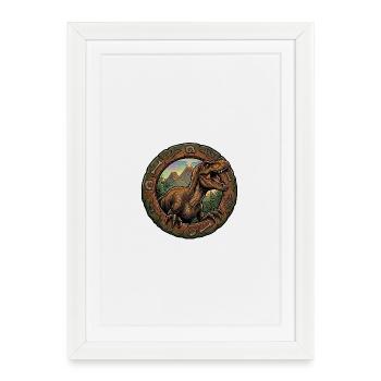 T Rex Dino in the fossil ring - Framed poster (27 × 37 cm) - white - Front