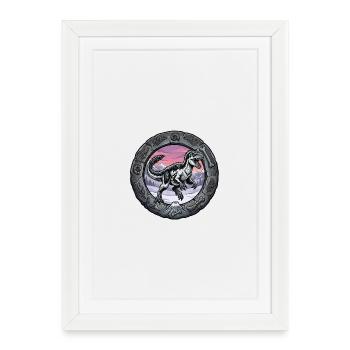Dino Ring: YuTyrannos in a fossil frame - Framed poster (27 × 37 cm) - white - Front
