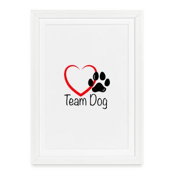 Team Dog Herz - Gerahmtes Poster (27 × 37 cm) - Weiß - Vorne