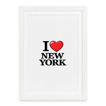 I Love New York USA – Urban Message - Framed poster (27 × 37 cm) - white - Front