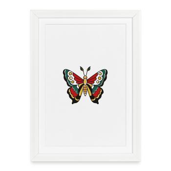 Butterfly Butterfly Illustration Colorful Modern - Framed poster (27 × 37 cm) - white - Front