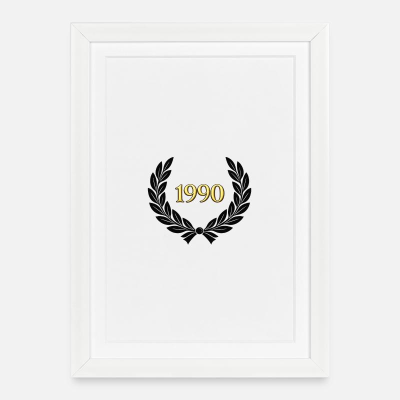 Vintage Laurel - Affiche encadrée (27 × 37 cm) - blanc