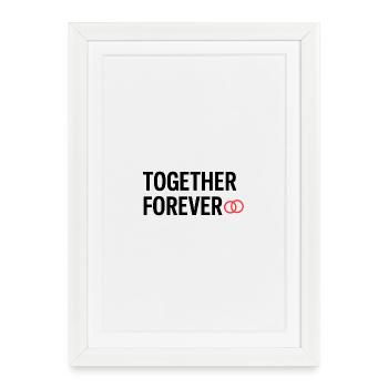 Coeurs Connectés Love Citation Design - Affiche encadrée (27 × 37 cm) - blanc - Devant