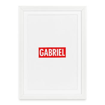 GABRIEL name T-shirt – Stylish and original gift - Framed poster (27 × 37 cm) - white - Front