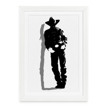 Cowboy - Affiche encadrée (27 × 37 cm) - blanc - Devant