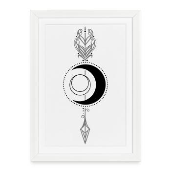Moon with Arrow Goddess Diana Moon Goddess - Framed poster (27 × 37 cm) - white - Front