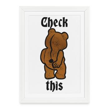 Funny Bear - Framed poster (27 × 37 cm) - white - Front