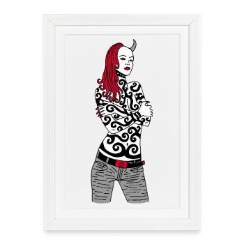 Demon Woman - Framed poster (27 × 37 cm) - white - Front