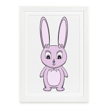Lavender Bunny Cartoon - Framed poster (27 × 37 cm) - white - Front