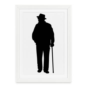 Großeltern Enkelkind Silhouette Spazieren Familie - Gerahmtes Poster (27 × 37 cm) - Weiß - Vorne