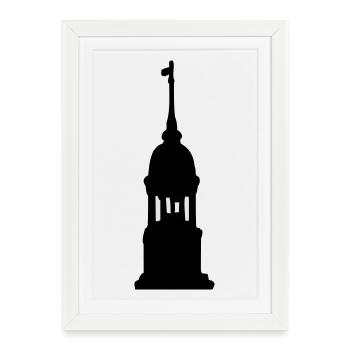 Hamburger Michel Hamburg - Gerahmtes Poster (27 × 37 cm) - Weiß - Vorne