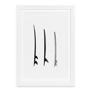 Surfboards - Framed poster (27 × 37 cm) - white - Front