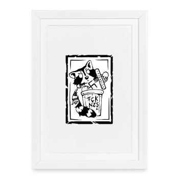 Trashpanda FCK NZS - Framed poster (27 × 37 cm) - white - Front