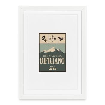 Difigiano Bike & Ski Club - Gerahmtes Poster (27 × 37 cm) - Weiß - Vorne