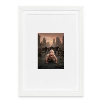Bébé dans la forêt de la ville zombie - Affiche encadrée (27 × 37 cm) - blanc - Devant