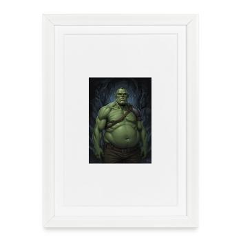 Green Orc in the Cave Light - Framed poster (27 × 37 cm) - white - Front