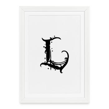 L - Framed poster (27 × 37 cm) - white - Front